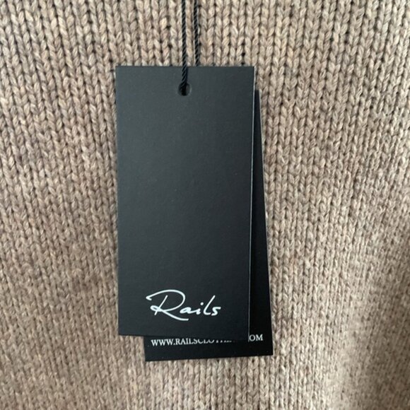 NWT Rails Zoey Oatmeal Ivory Palms Pop Over Cotton Blend Knit Sweater - M - Picture 6 of 9